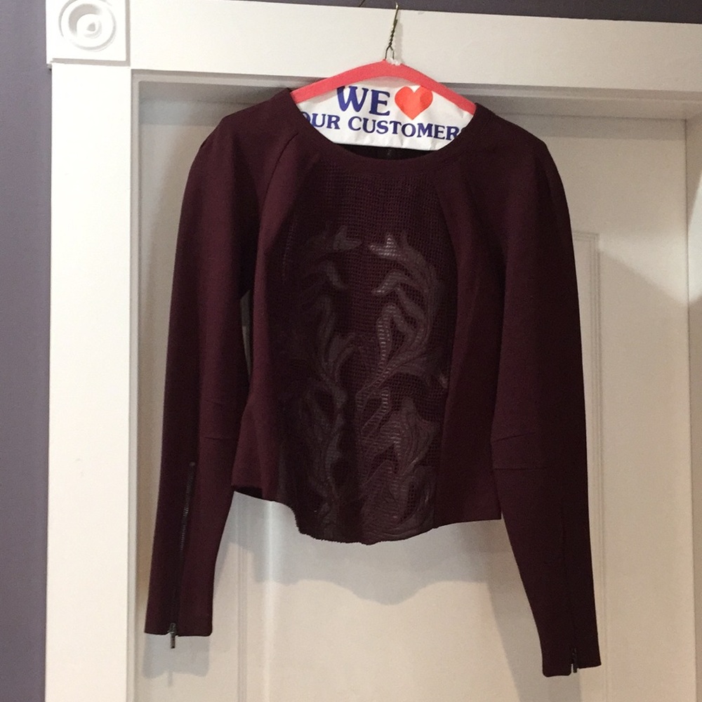 Beautiful leather burgundy top